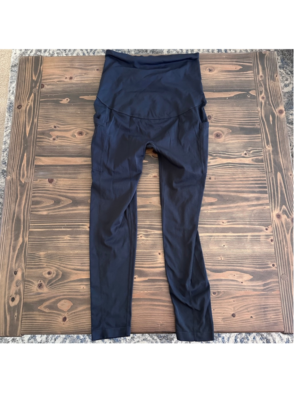 Destination Maternity Black Leggings XL High Waist Over Belly Pocket Active
